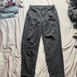 American Eagle Outfitters Black Distressed Jeans